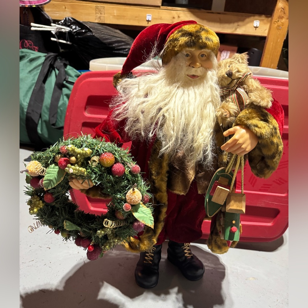 Unlisted Festive Vintage Santa with Green Wreath and Gifts